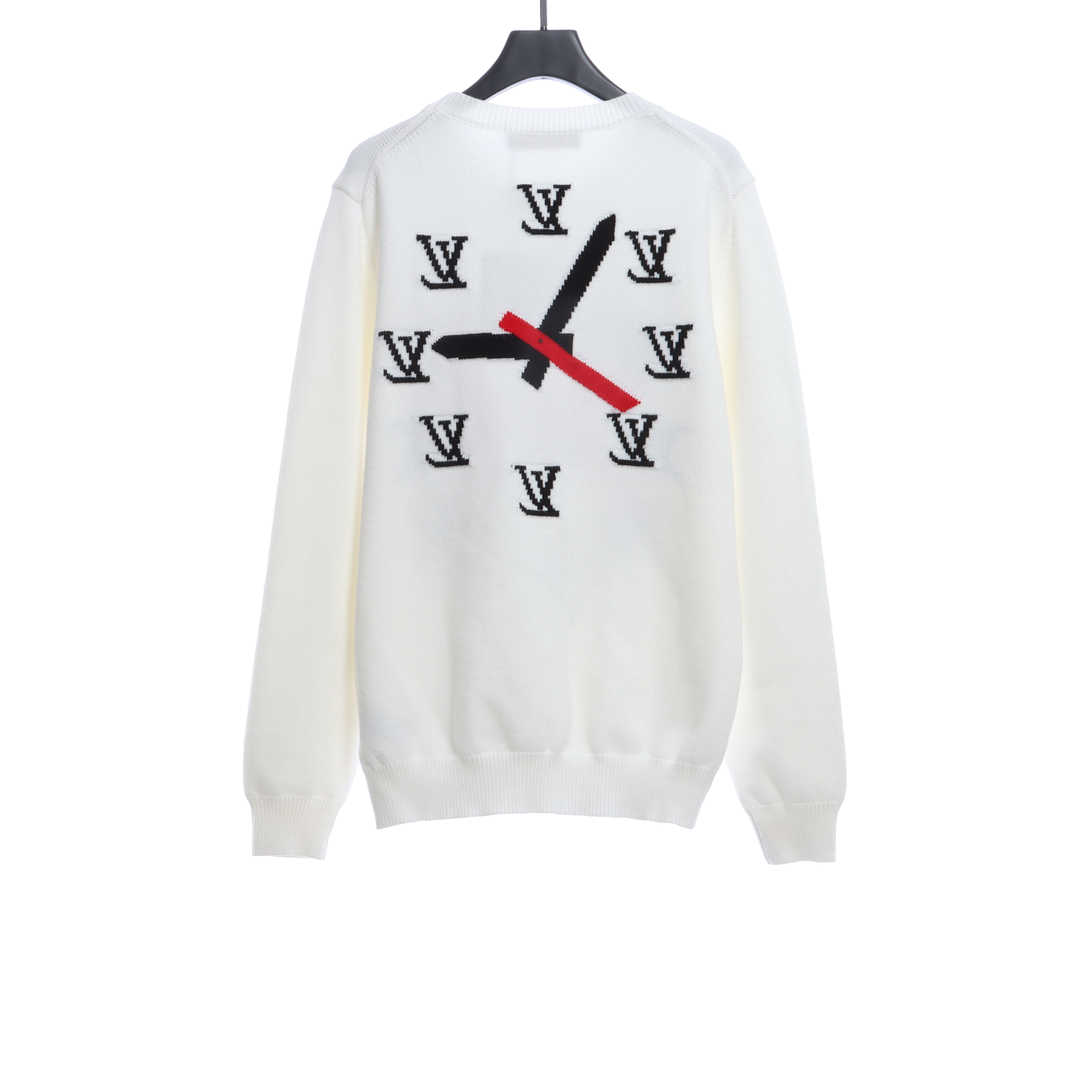 Louis Vuitton Clock Intarsia Sweater White