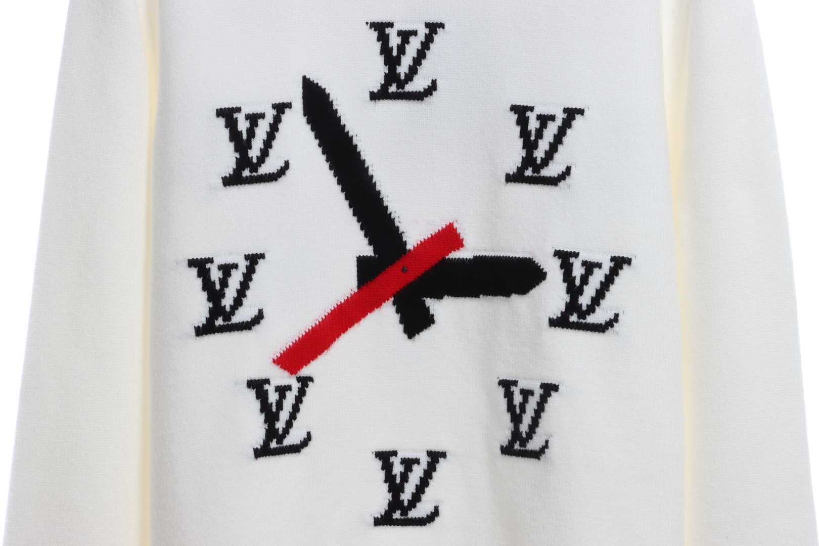 Louis Vuitton Clock Intarsia Sweater White