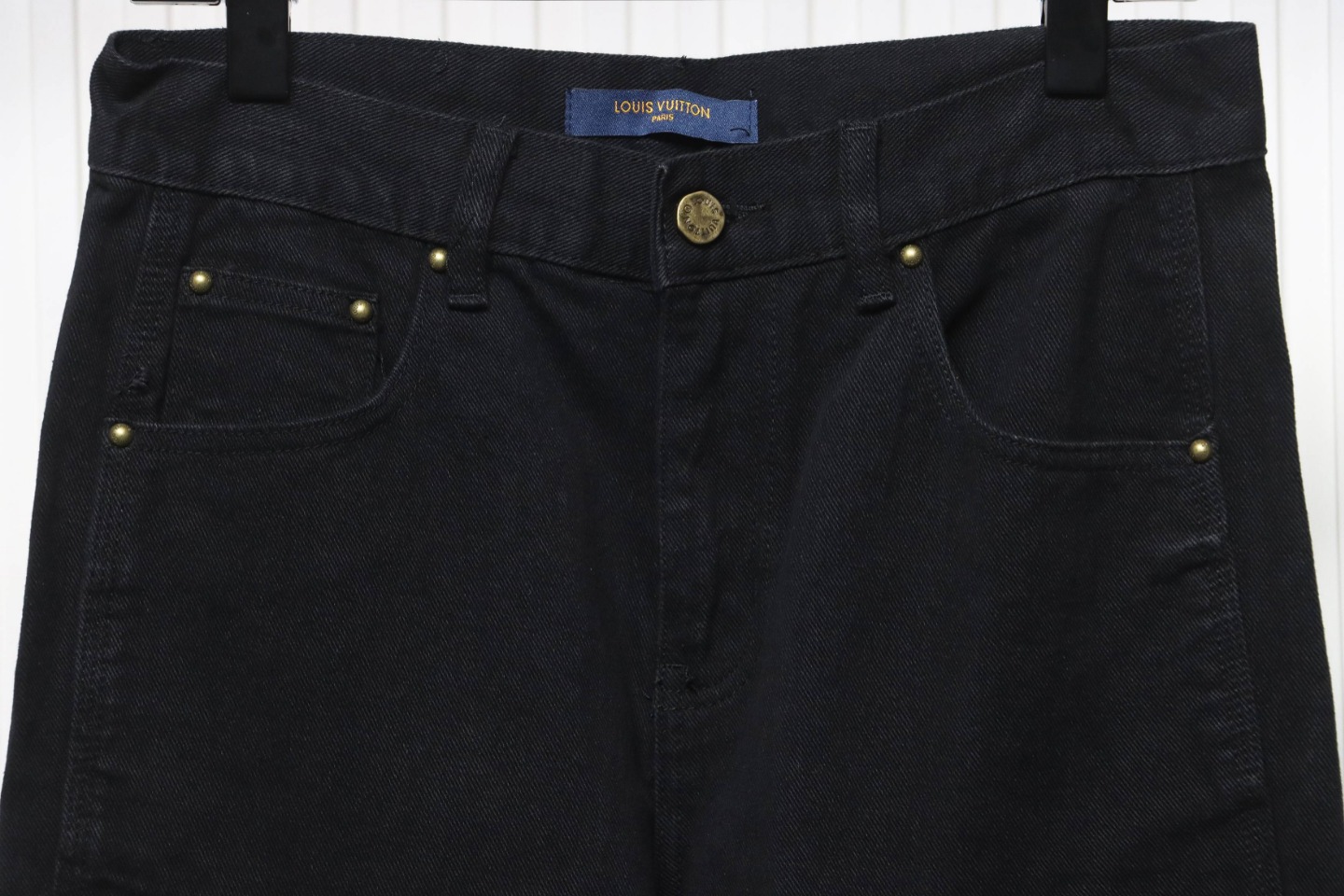 Louis Vuitton Denim Embossed Jeans Black