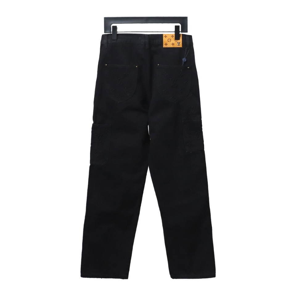 Louis Vuitton Denim Embossed Jeans Black