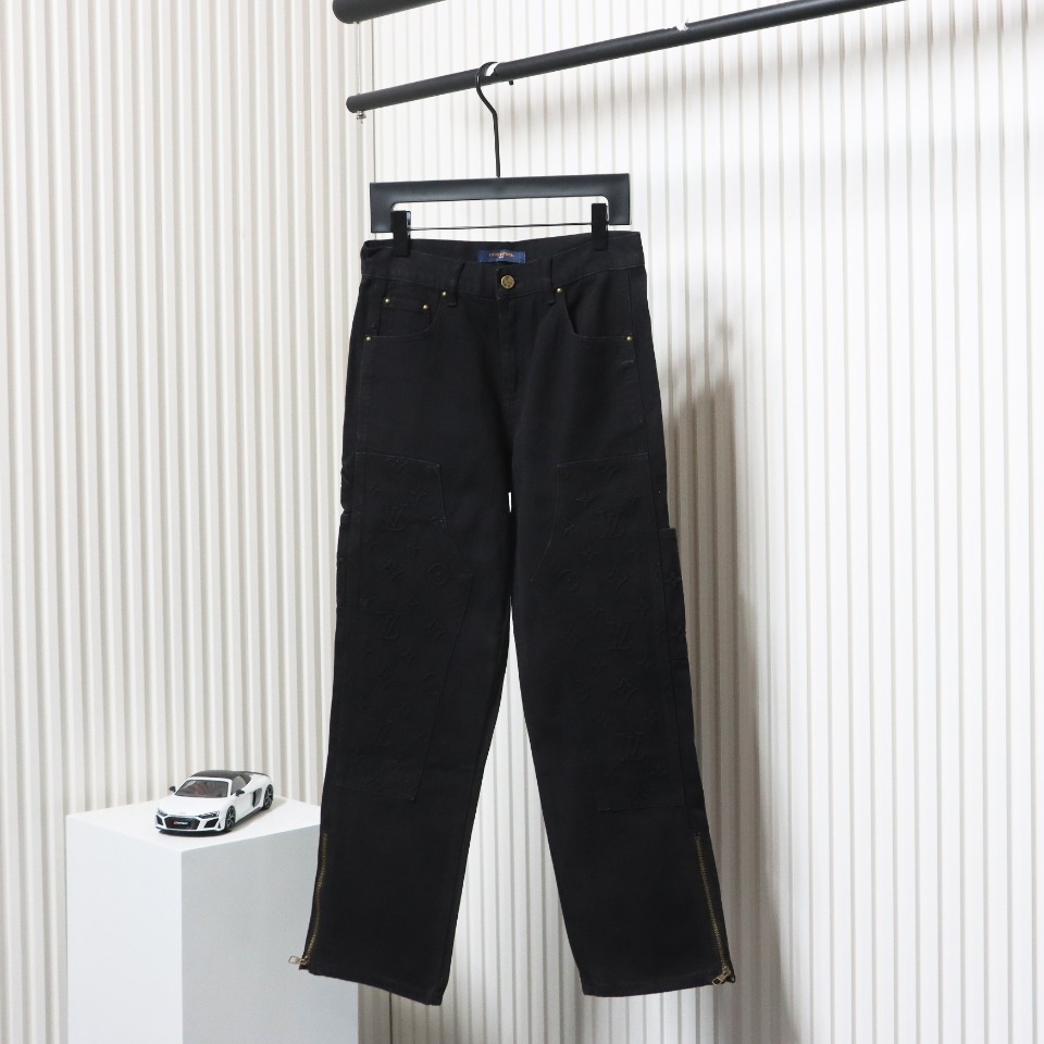 Louis Vuitton Denim Embossed Jeans Black