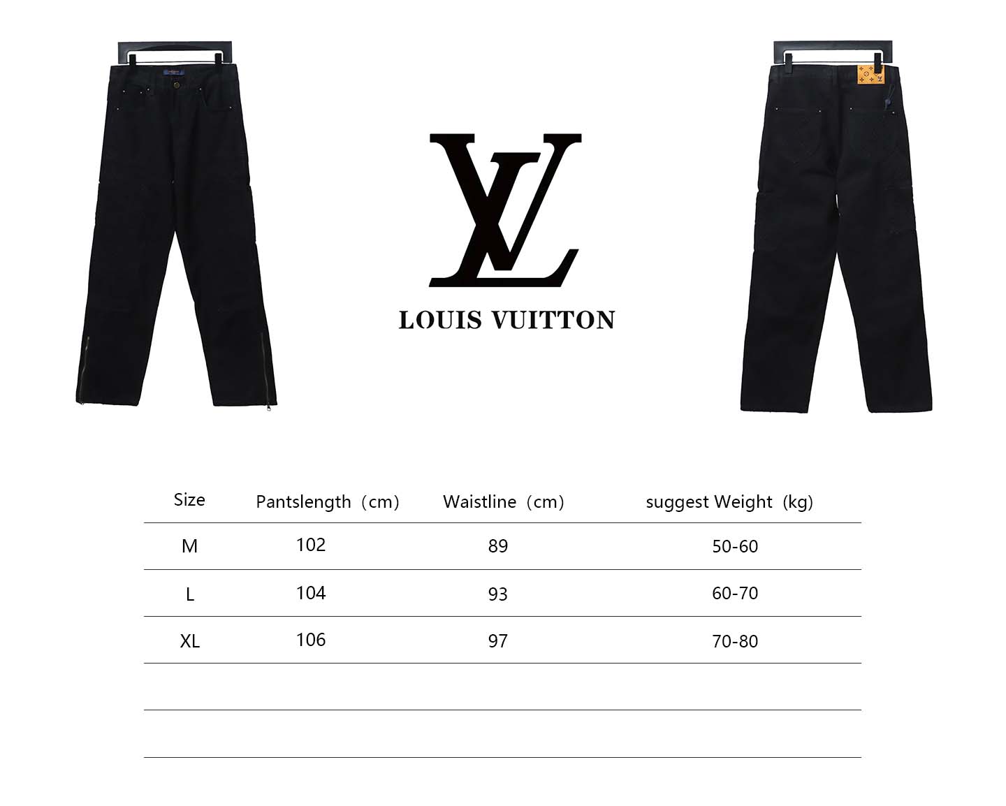 Louis Vuitton Denim Embossed Jeans Black