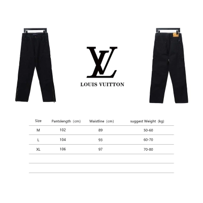 Louis Vuitton Denim Embossed Jeans Black 02