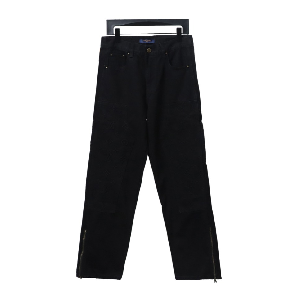 Louis Vuitton Denim Embossed Jeans Black