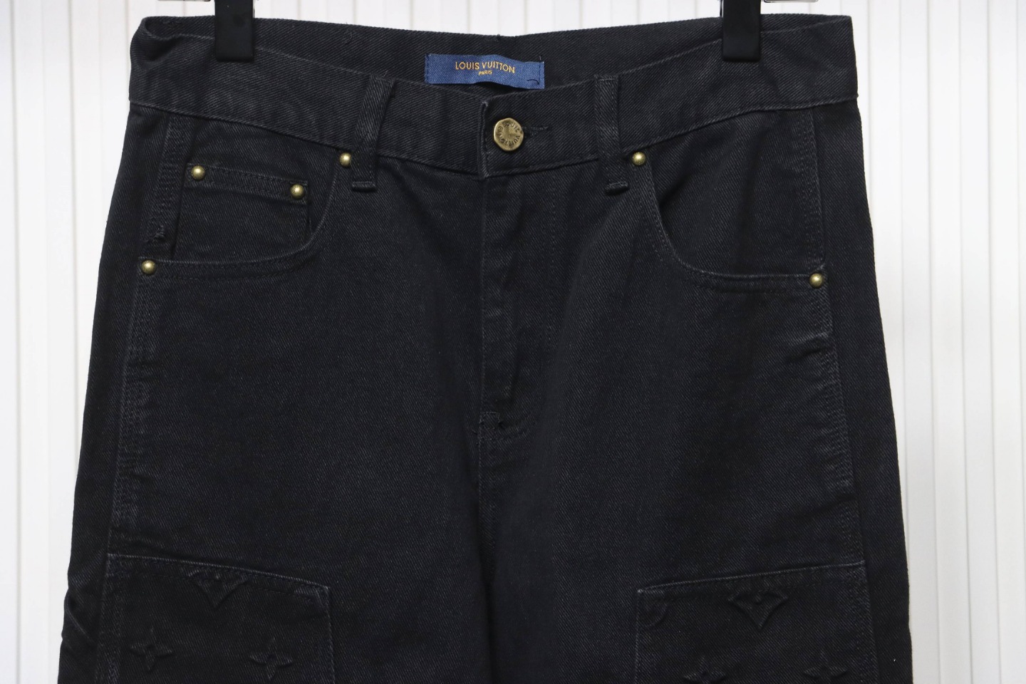 Louis Vuitton Denim Embossed Jeans Black