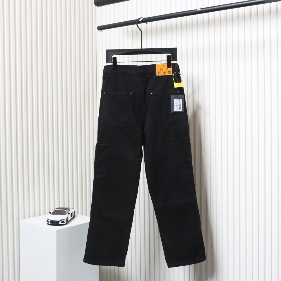 Louis Vuitton Denim Embossed Jeans Black