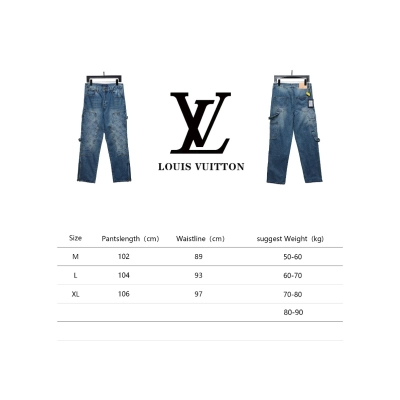 Louis Vuitton Denim Embossed Jeans Blue 02
