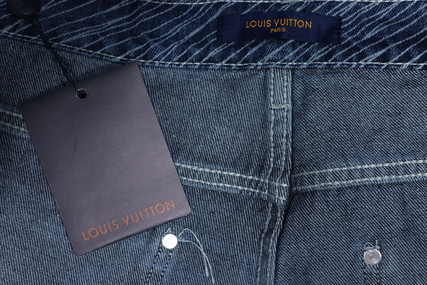 Louis Vuitton Diagonal Striped Lettering Denim Trousers