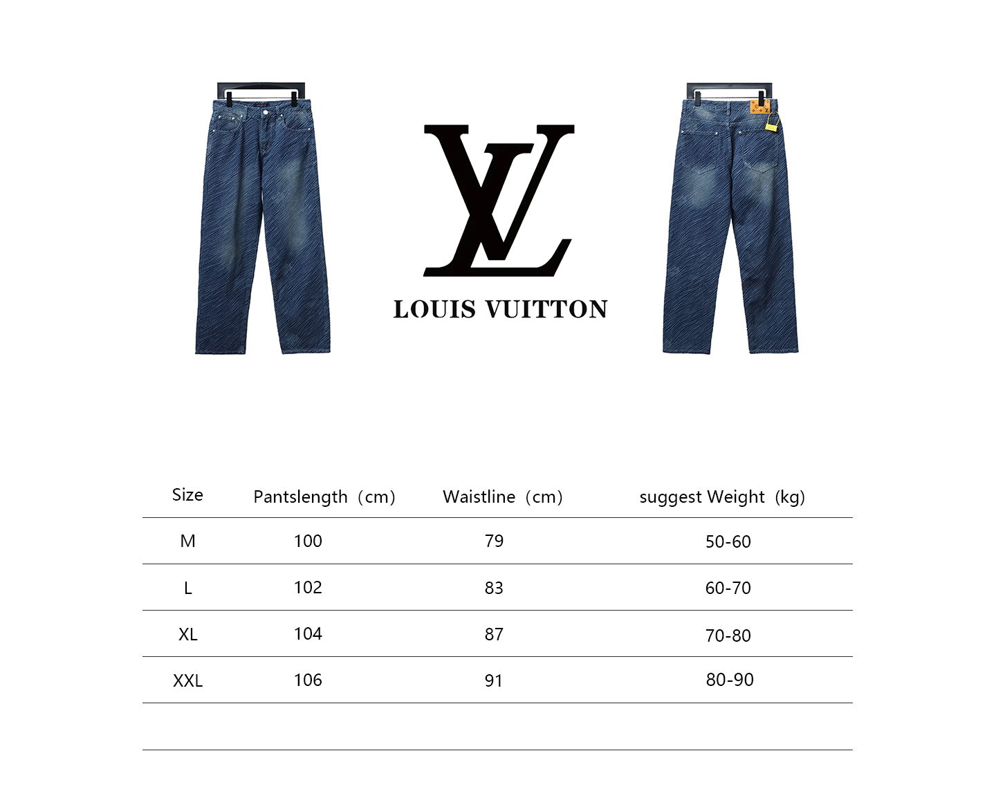 Louis Vuitton Diagonal Striped Lettering Denim Trousers