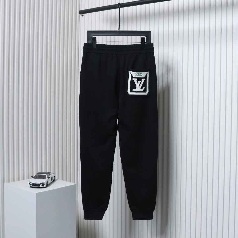 Louis Vuitton Embroidered Lettering Back Pocket Logo Trousers Black