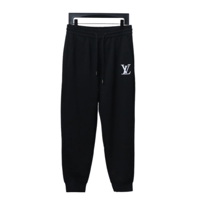 Louis Vuitton Embroidered Lettering Back Pocket Logo Trousers Black 01