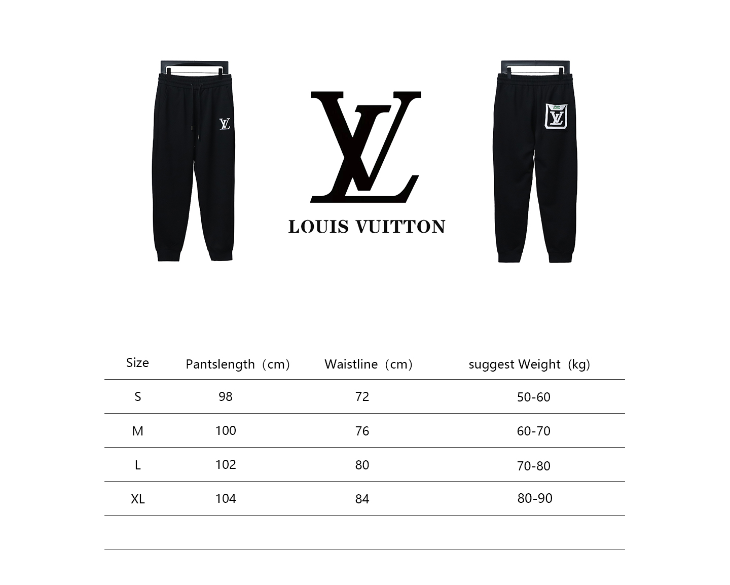 Louis Vuitton Embroidered Lettering Back Pocket Logo Trousers Black