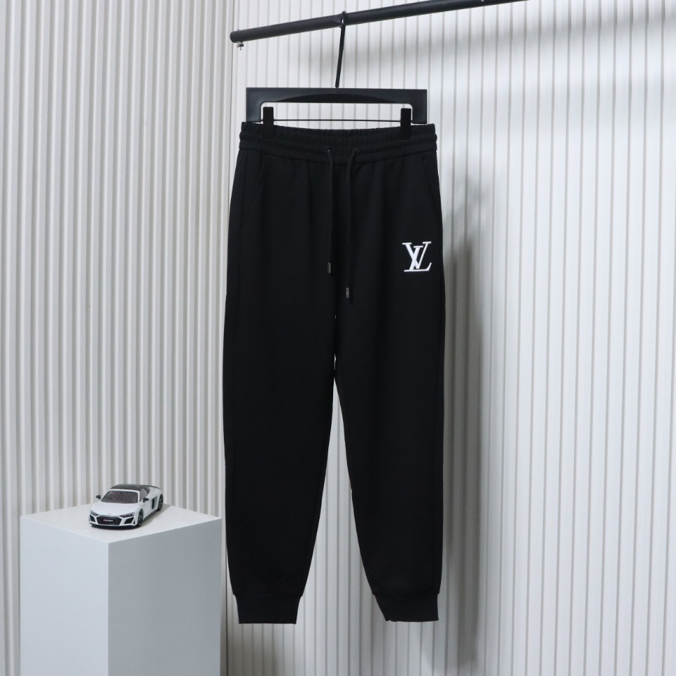 Louis Vuitton Embroidered Lettering Back Pocket Logo Trousers Black