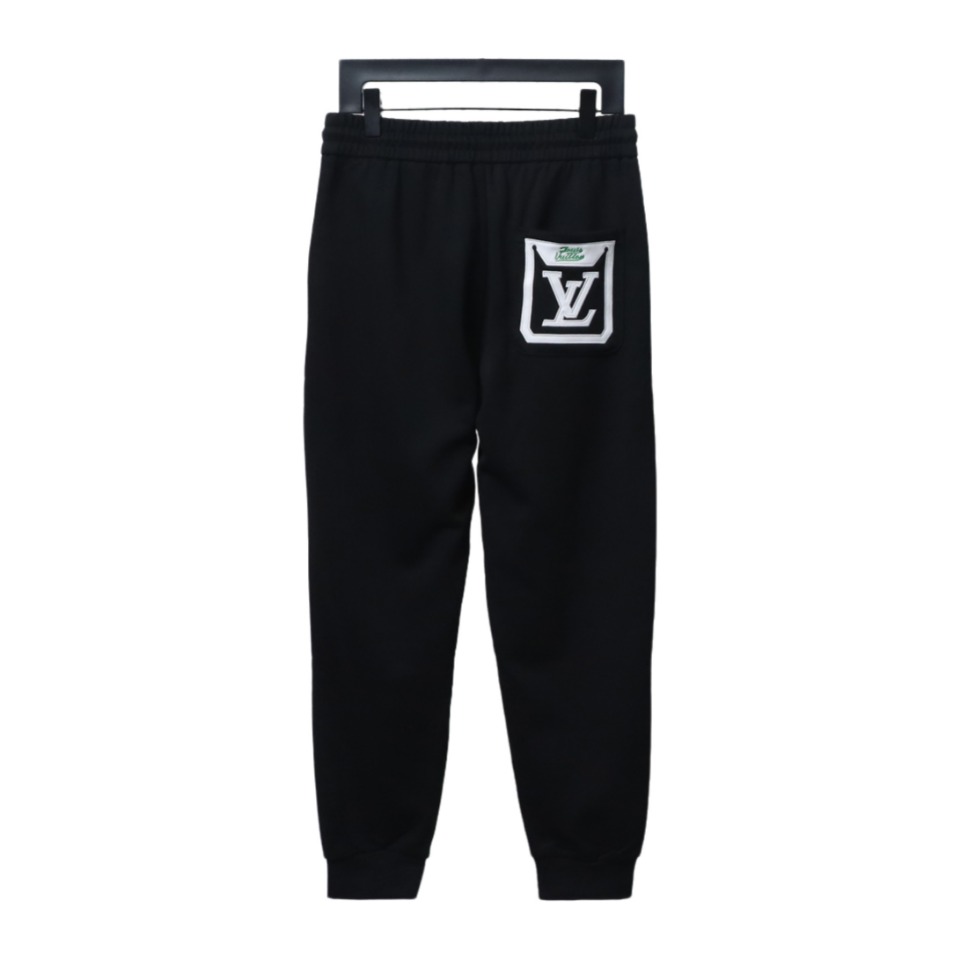 Louis Vuitton Embroidered Lettering Back Pocket Logo Trousers Black