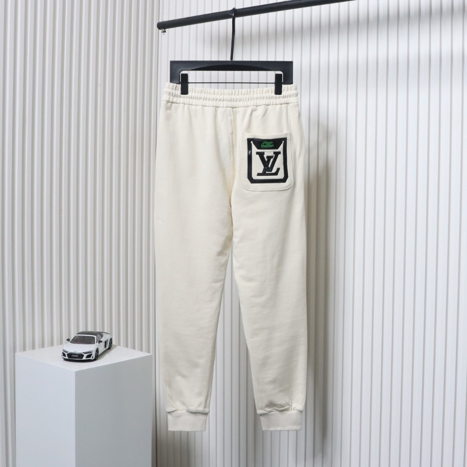 Louis Vuitton Embroidered Lettering Back Pocket Logo Trousers White