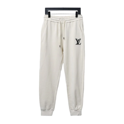 Louis Vuitton Embroidered Lettering Back Pocket Logo Trousers White 01