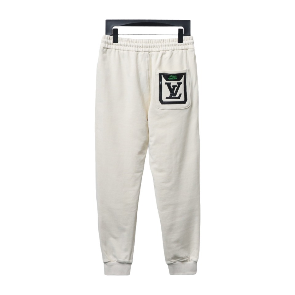 Louis Vuitton Embroidered Lettering Back Pocket Logo Trousers White