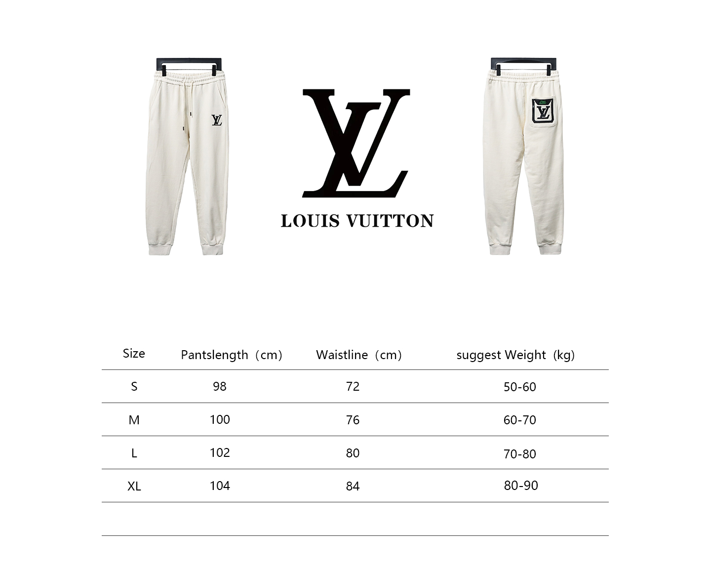 Louis Vuitton Embroidered Lettering Back Pocket Logo Trousers White