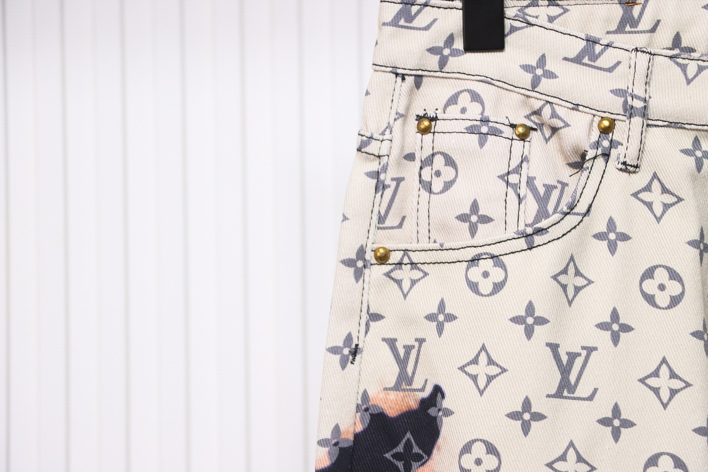 Louis Vuitton Fire Cloud Dye Denim Pants