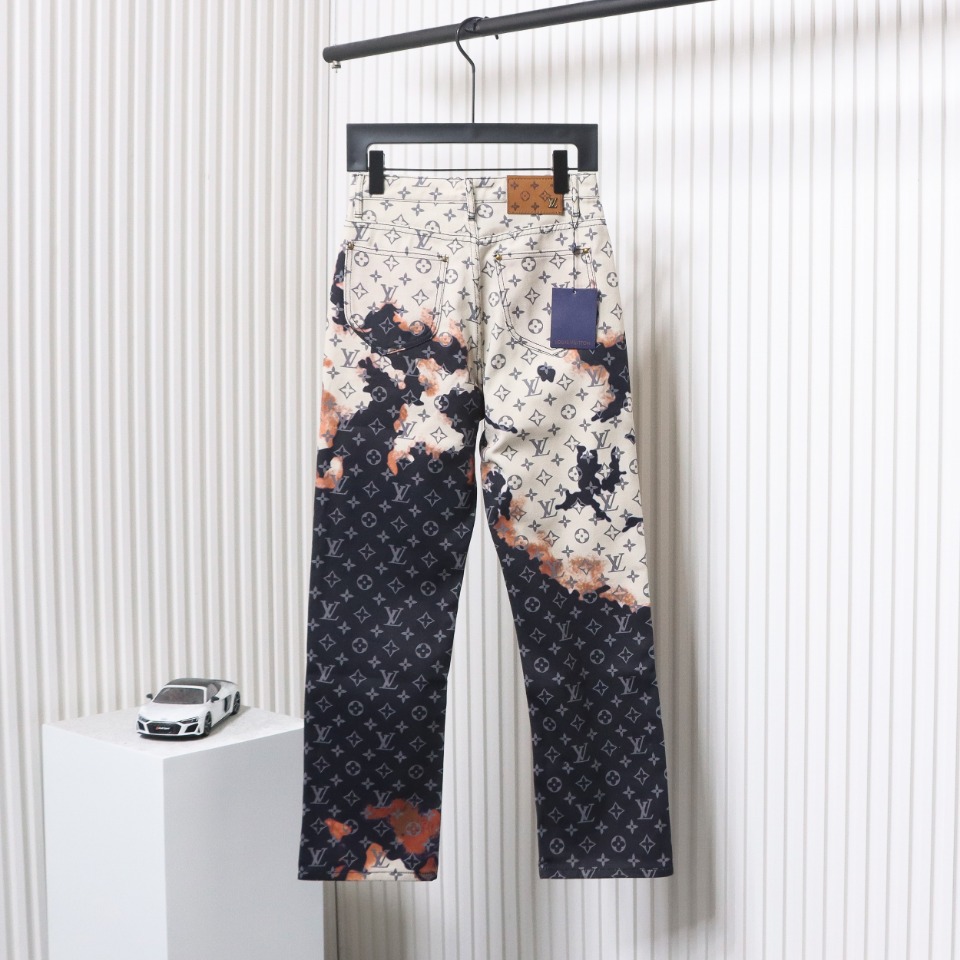 Louis Vuitton Fire Cloud Dye Denim Pants