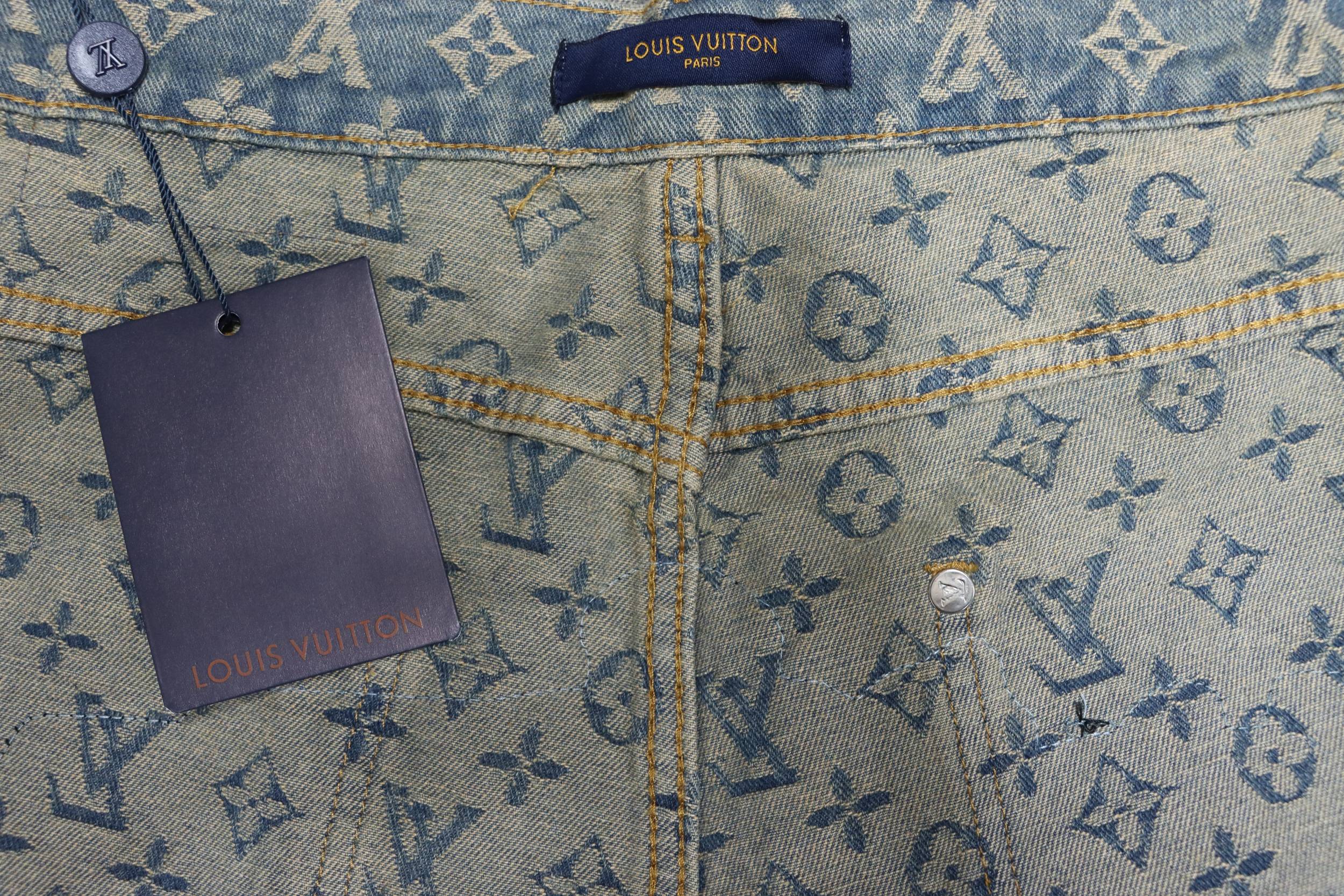 Louis Vuitton Graffiti Gradient Embroidered Jeans