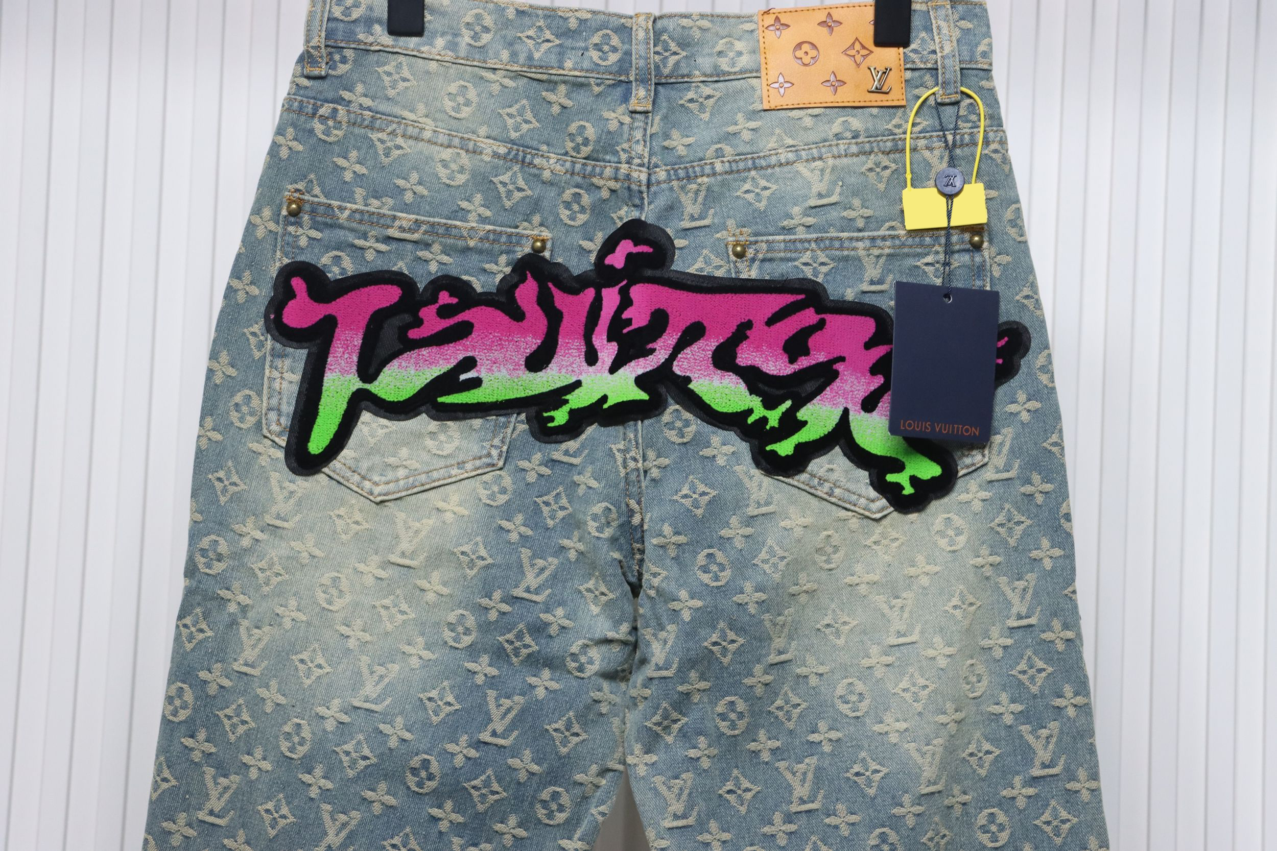 Louis Vuitton Graffiti Gradient Embroidered Jeans