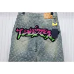 Louis Vuitton Graffiti Gradient Embroidered Jeans