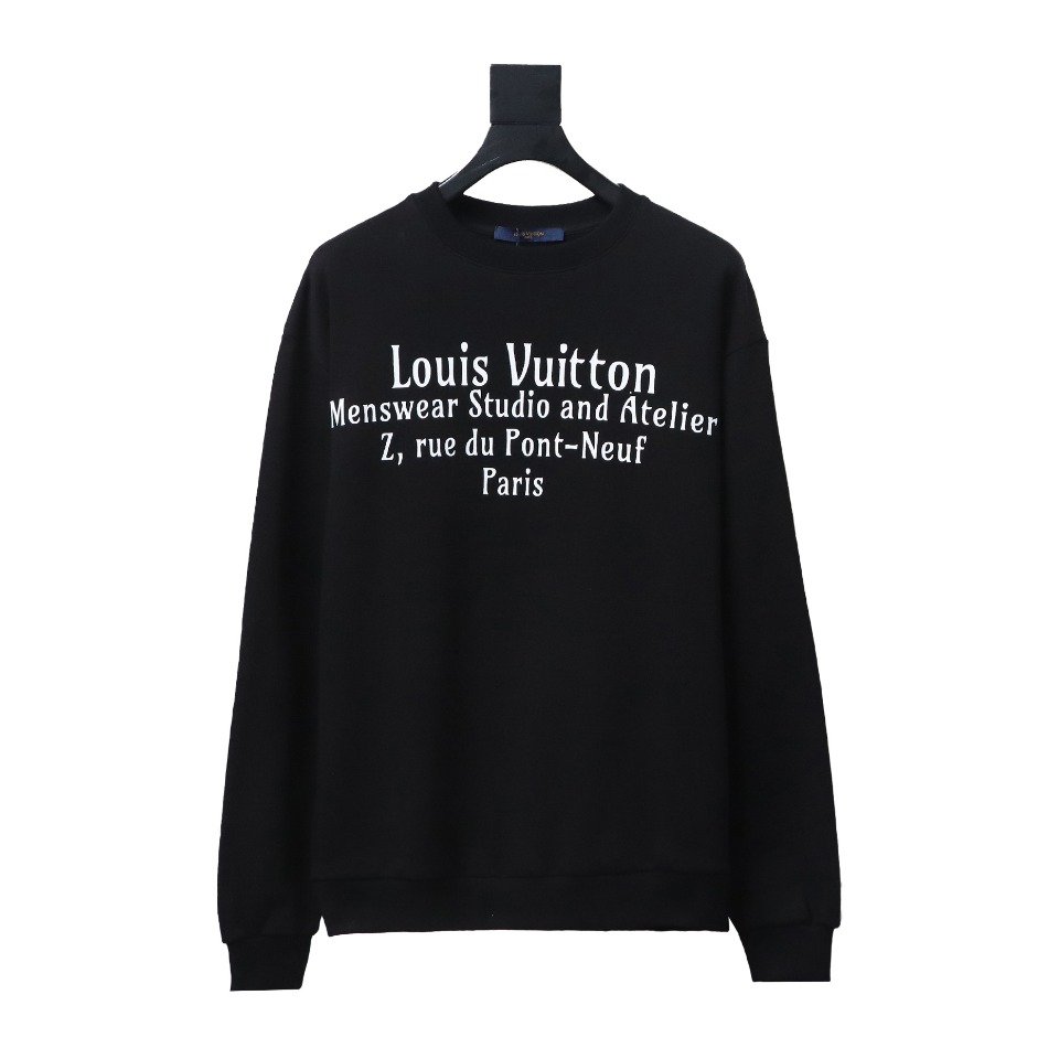 Louis Vuitton Limited Slogan V Letter Long Sleeve Black