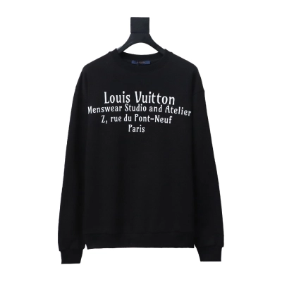 Louis Vuitton Limited Slogan V Letter Long Sleeve Black 01