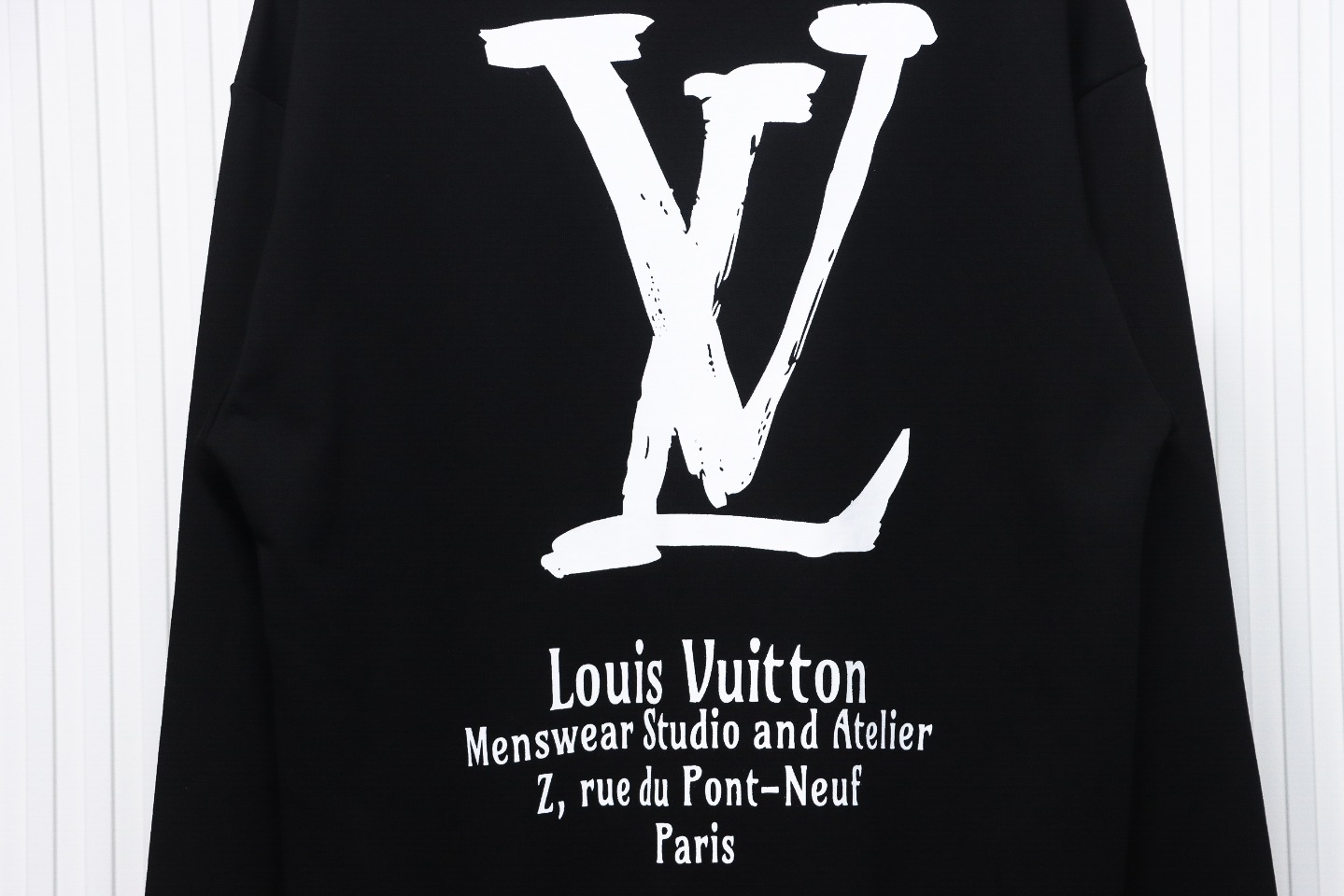 Louis Vuitton Limited Slogan V Letter Long Sleeve Black