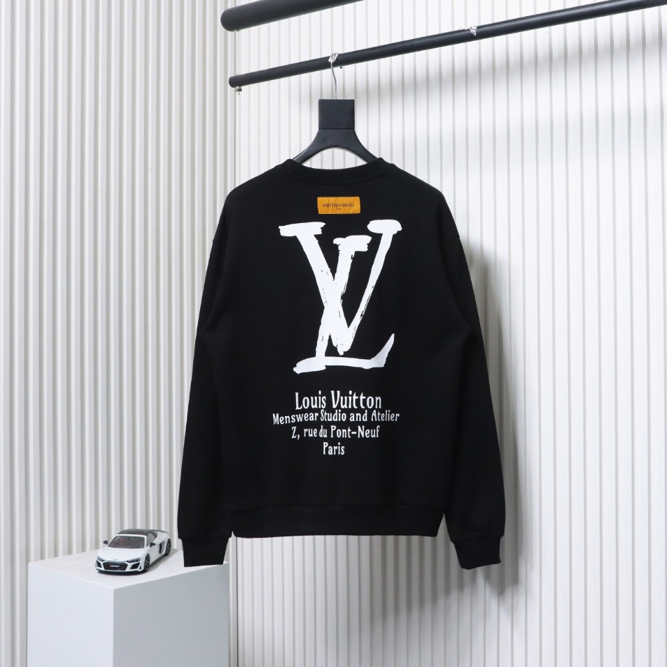Louis Vuitton Limited Slogan V Letter Long Sleeve Black