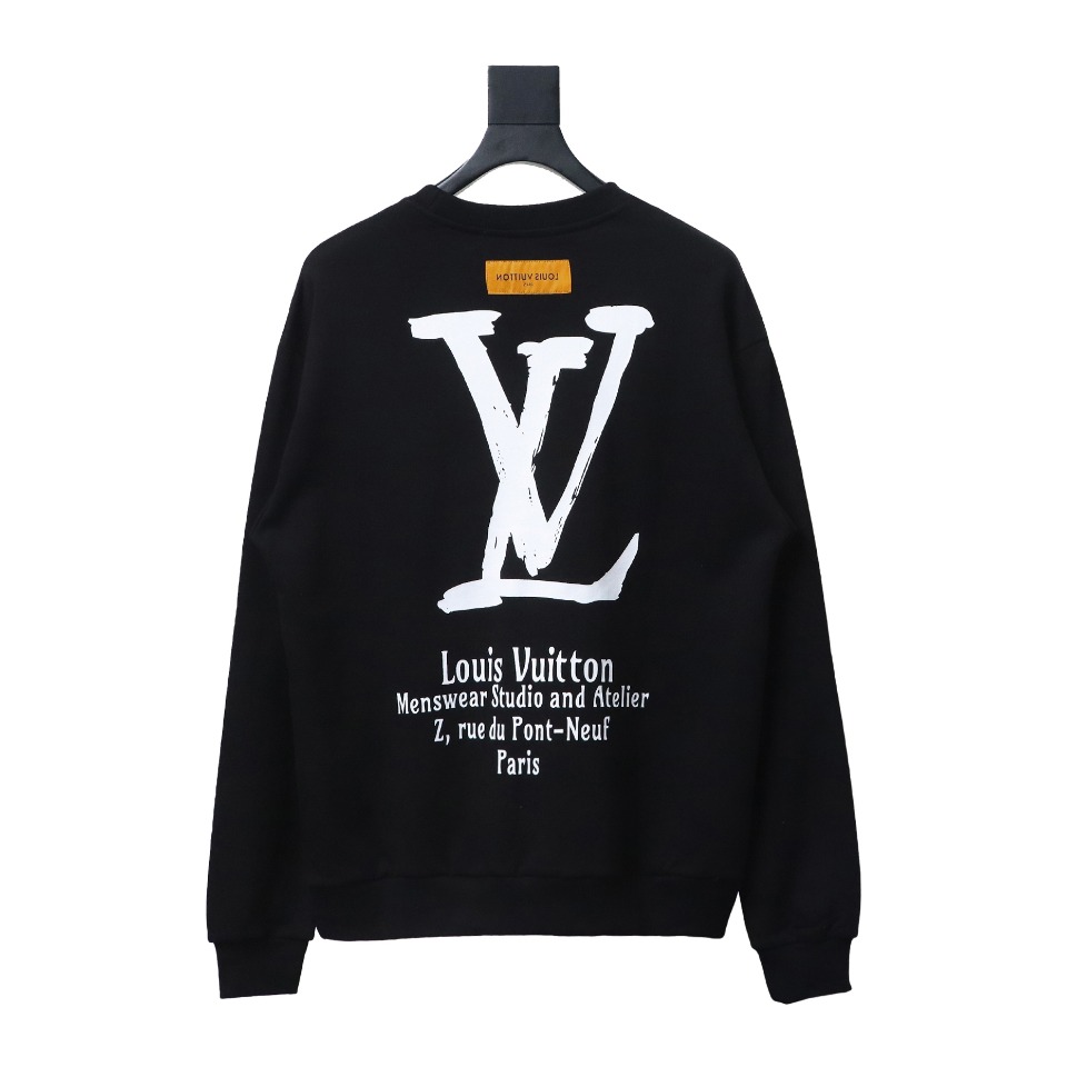 Louis Vuitton Limited Slogan V Letter Long Sleeve Black
