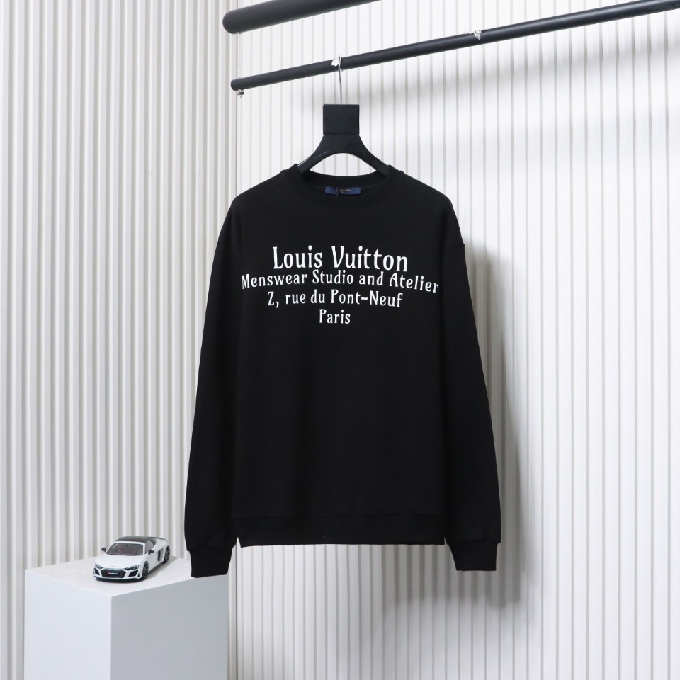 Louis Vuitton Limited Slogan V Letter Long Sleeve Black
