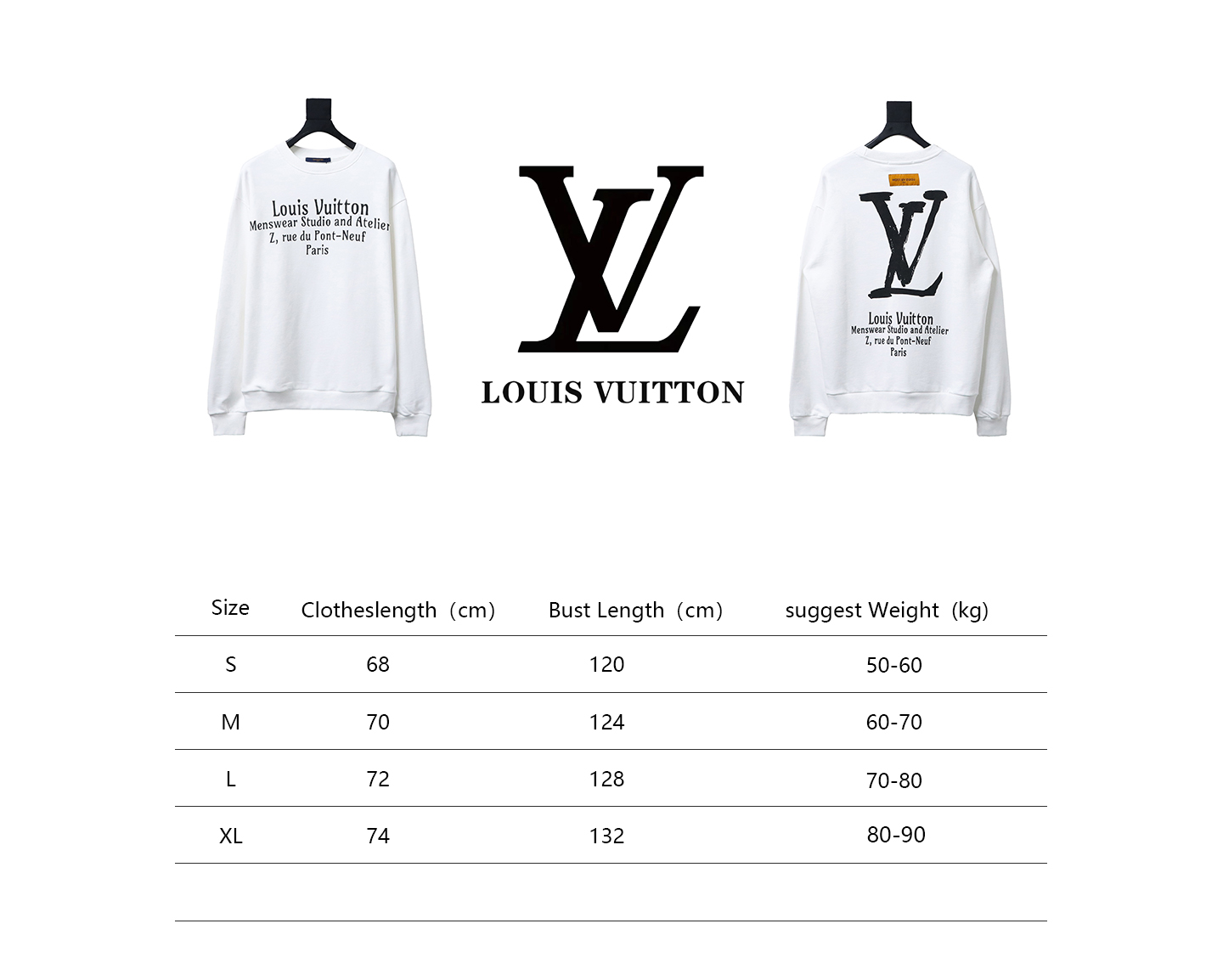 Louis Vuitton Limited Slogan V Letter Long Sleeve White