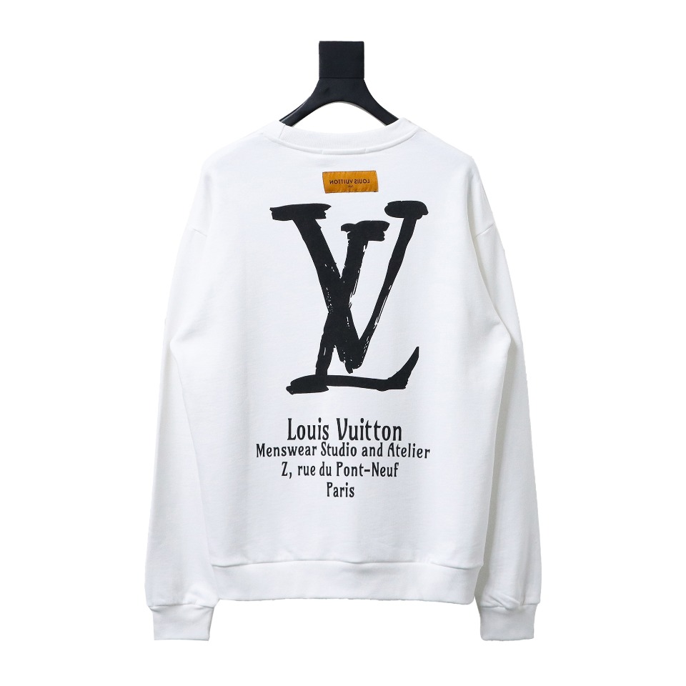 Louis Vuitton Limited Slogan V Letter Long Sleeve White