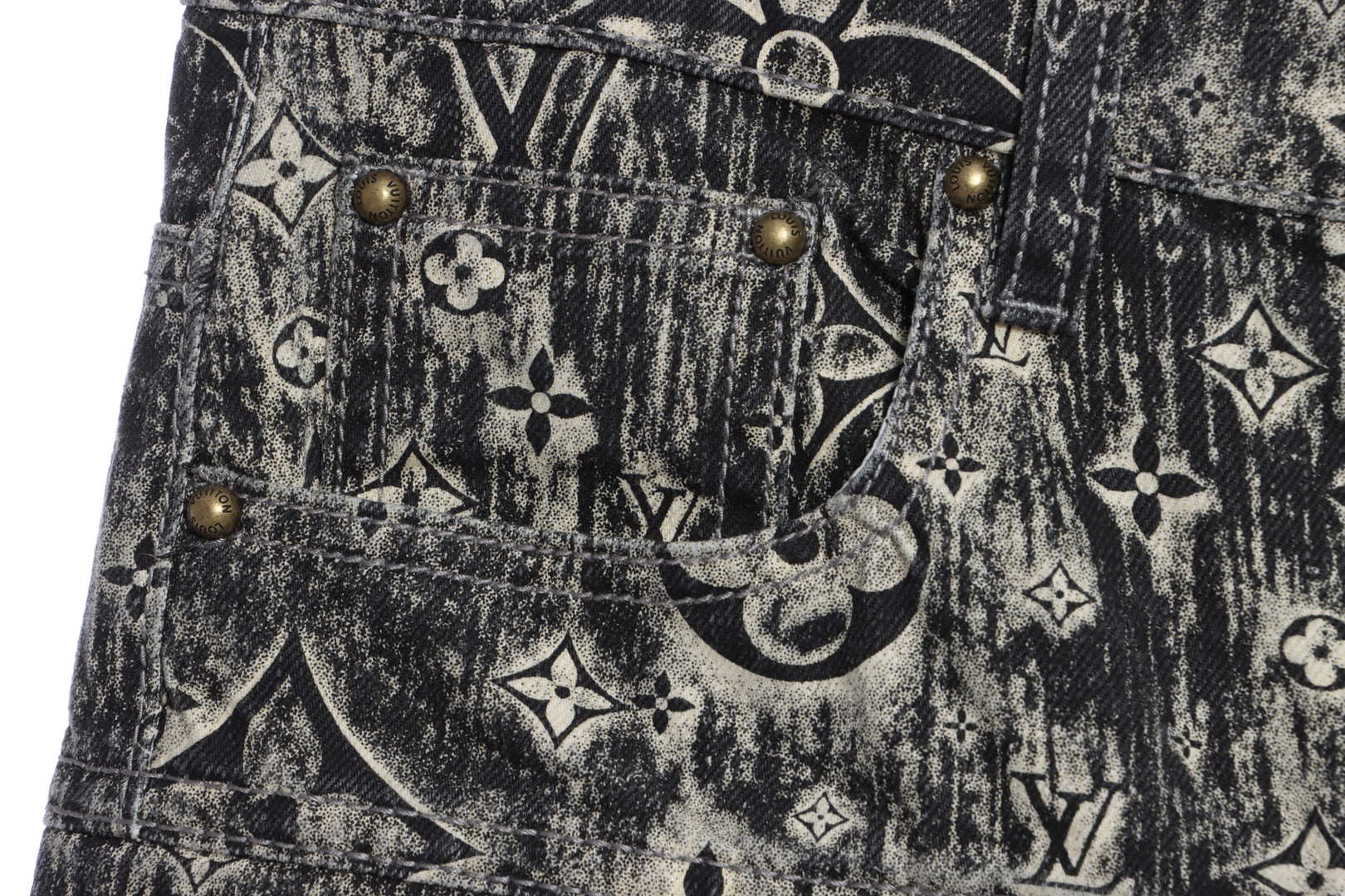 Louis Vuitton Monogram Vintage Embossed Denim Trousers
