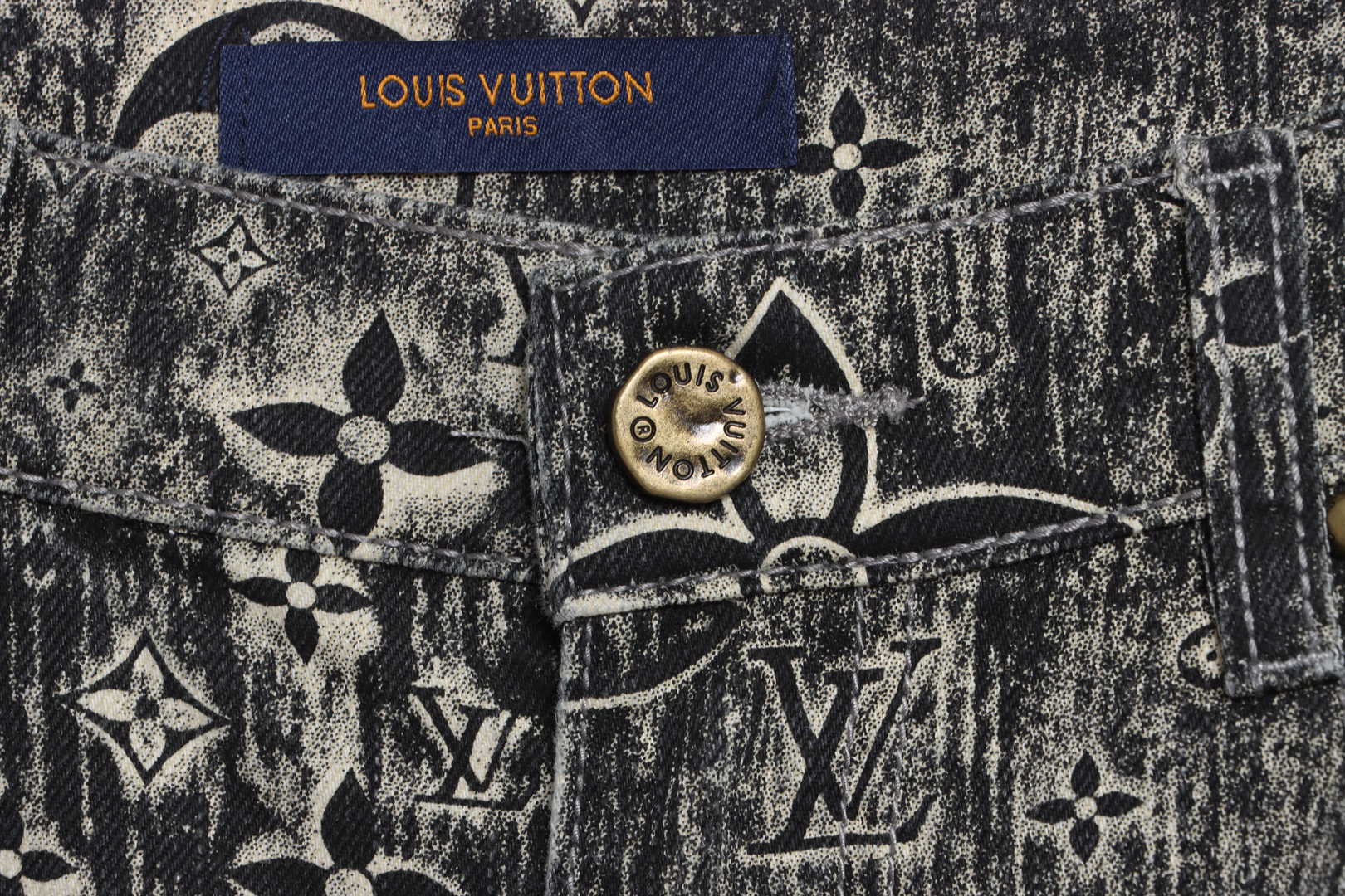 Louis Vuitton Monogram Vintage Embossed Denim Trousers
