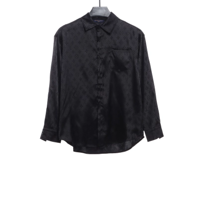 Louis Vuitton Presbyopic Dark Pattern All Over Printed Shirt Black 01