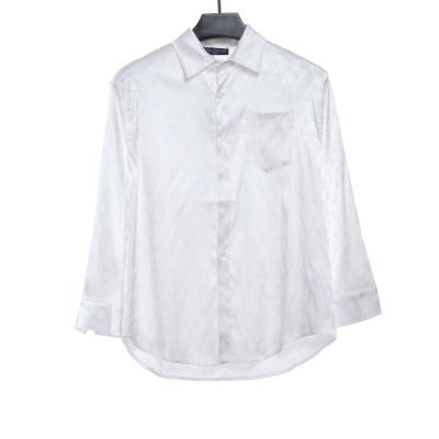 Louis Vuitton Presbyopic Dark Pattern All Over Printed Shirt White 01