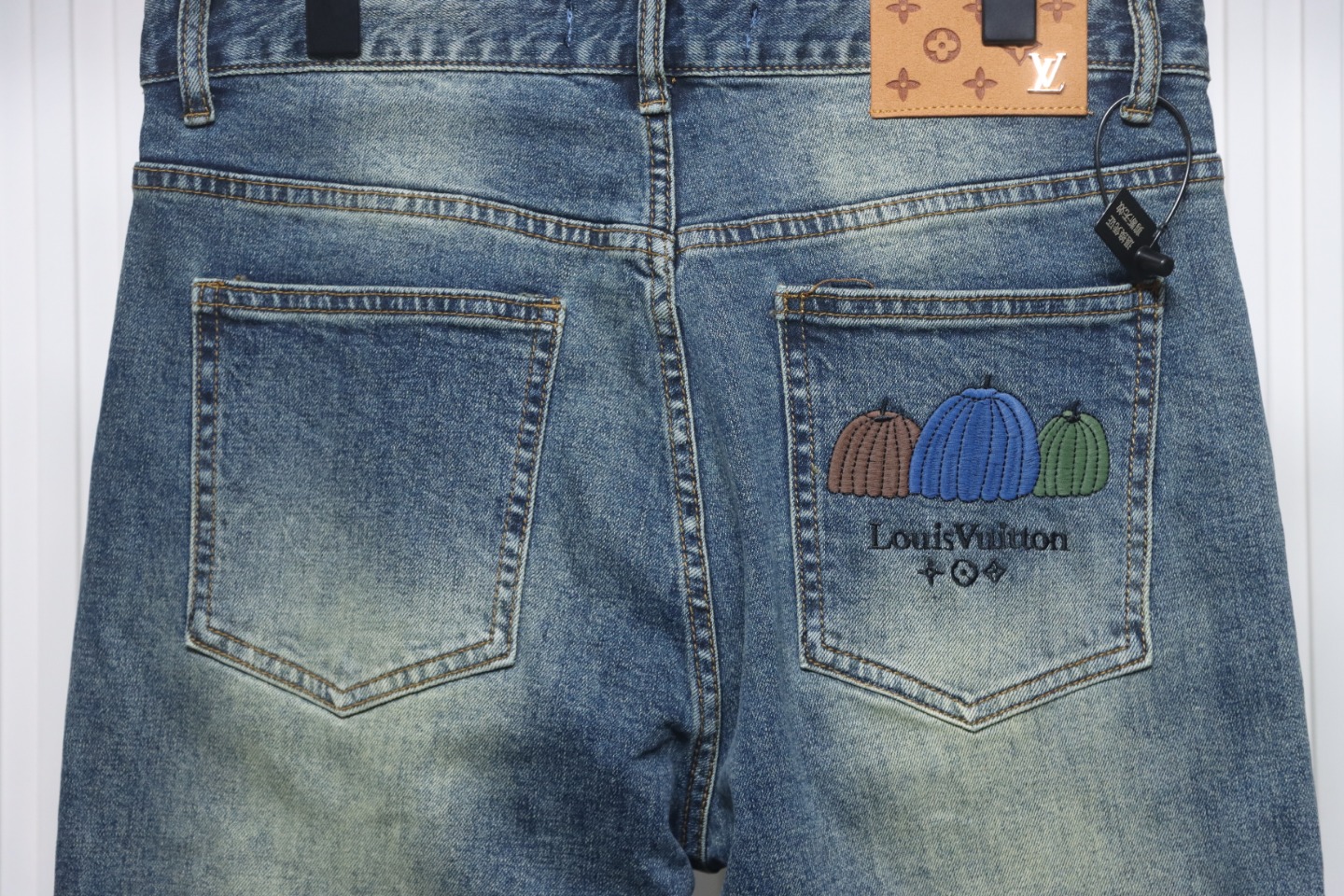 Louis Vuitton Pumpkin Embroidered Jeans
