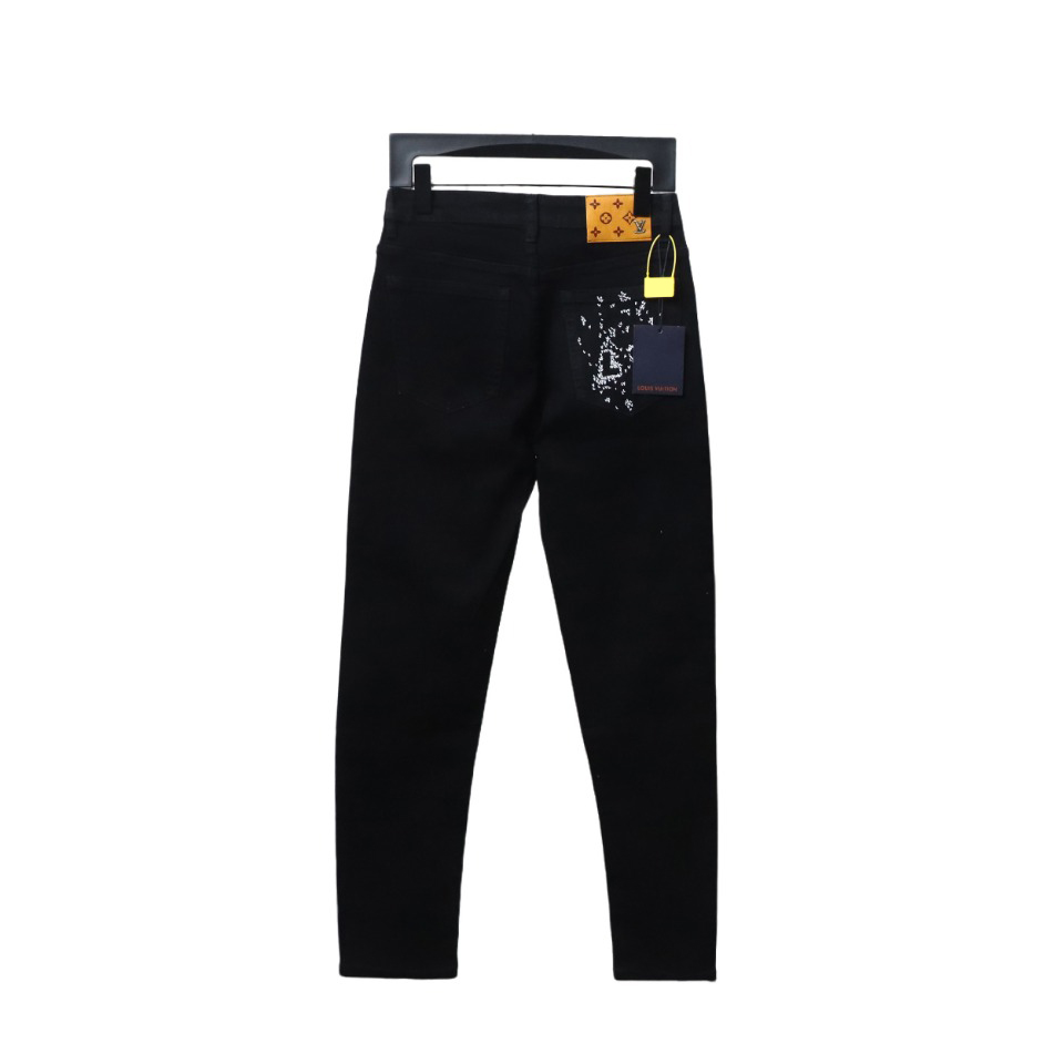 Louis Vuitton Scattered Embroidery Denim Trousers