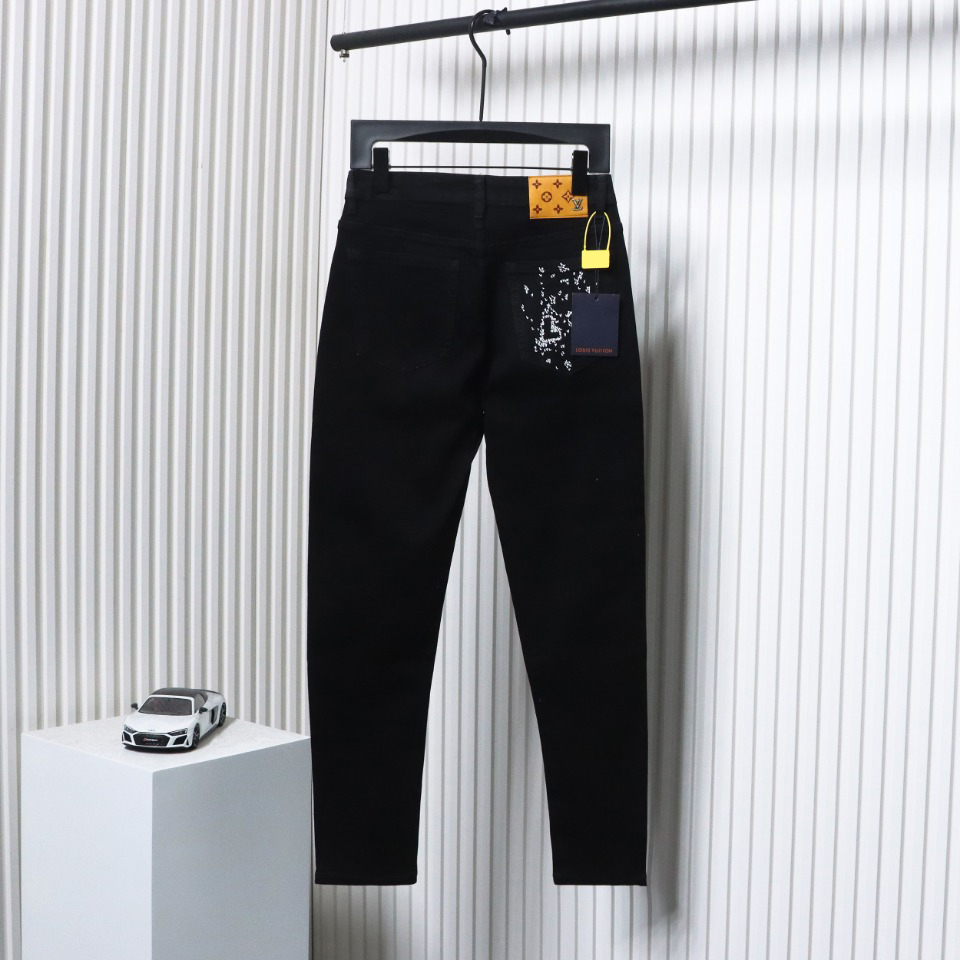Louis Vuitton Scattered Embroidery Denim Trousers