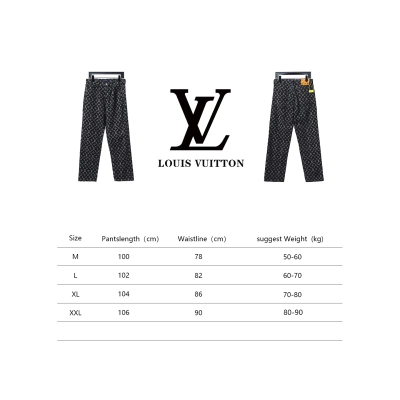 Louis Vuitton Simple All Over Printed Jacquard Logo Jeans 02
