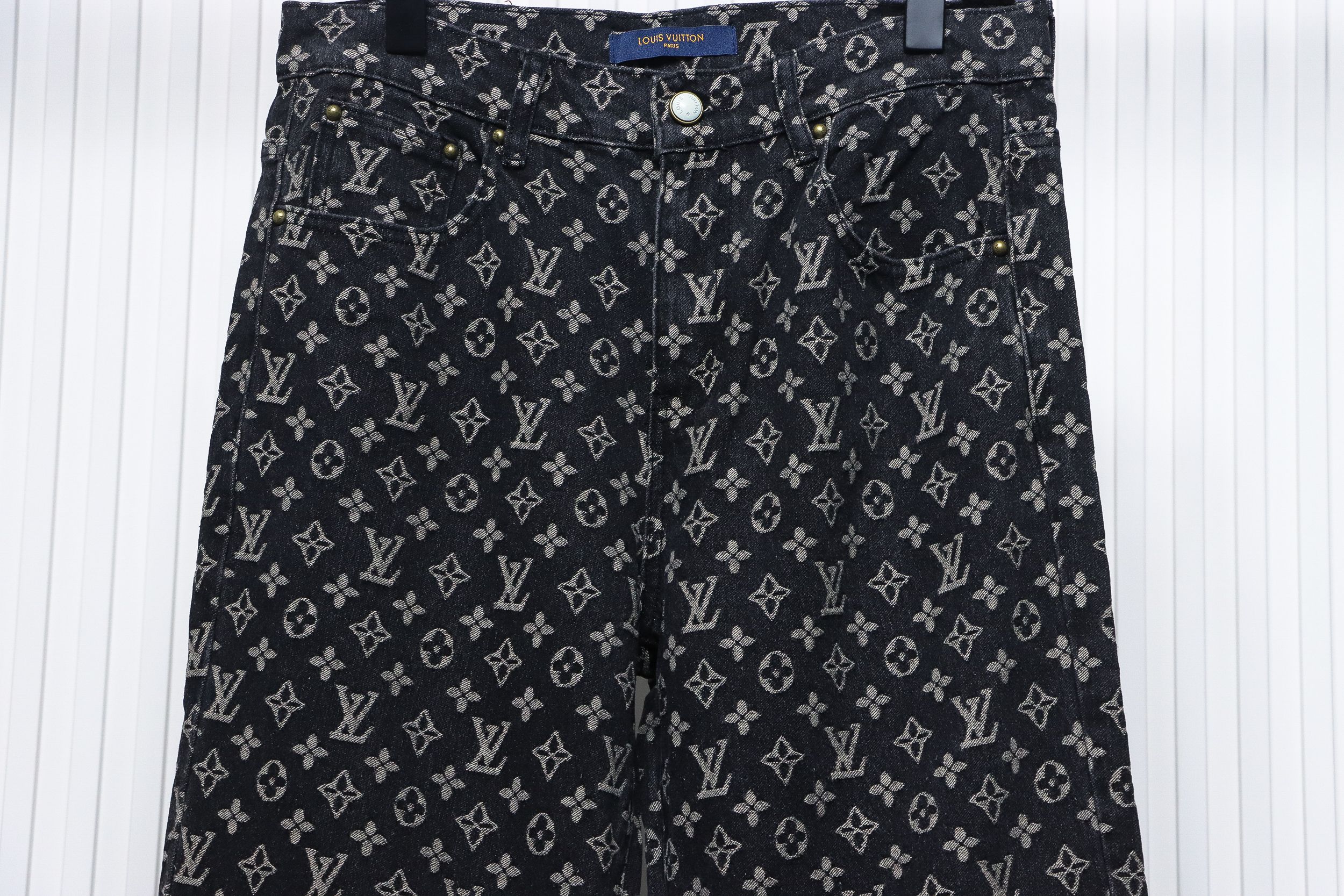 Louis Vuitton Simple All Over Printed Jacquard Logo Jeans
