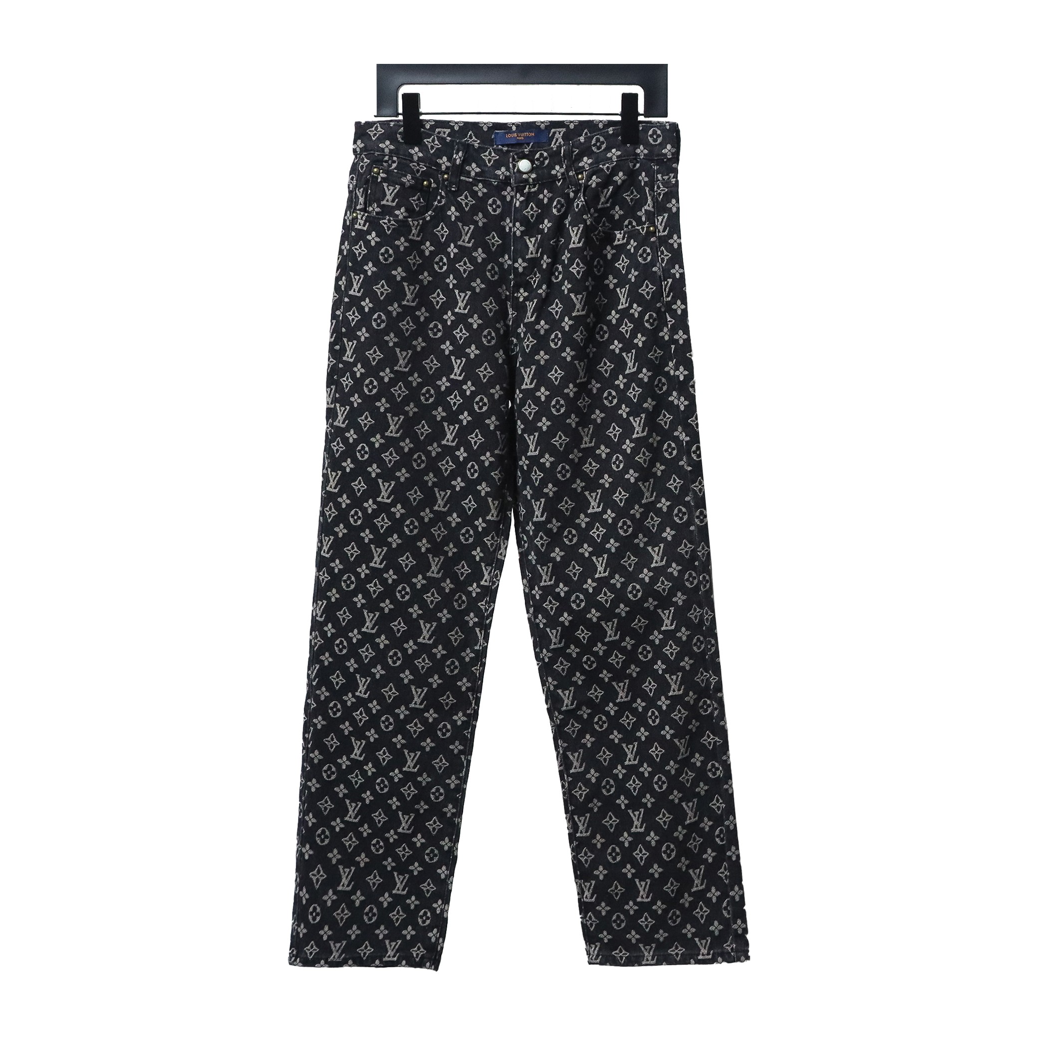 Louis Vuitton Simple All Over Printed Jacquard Logo Jeans