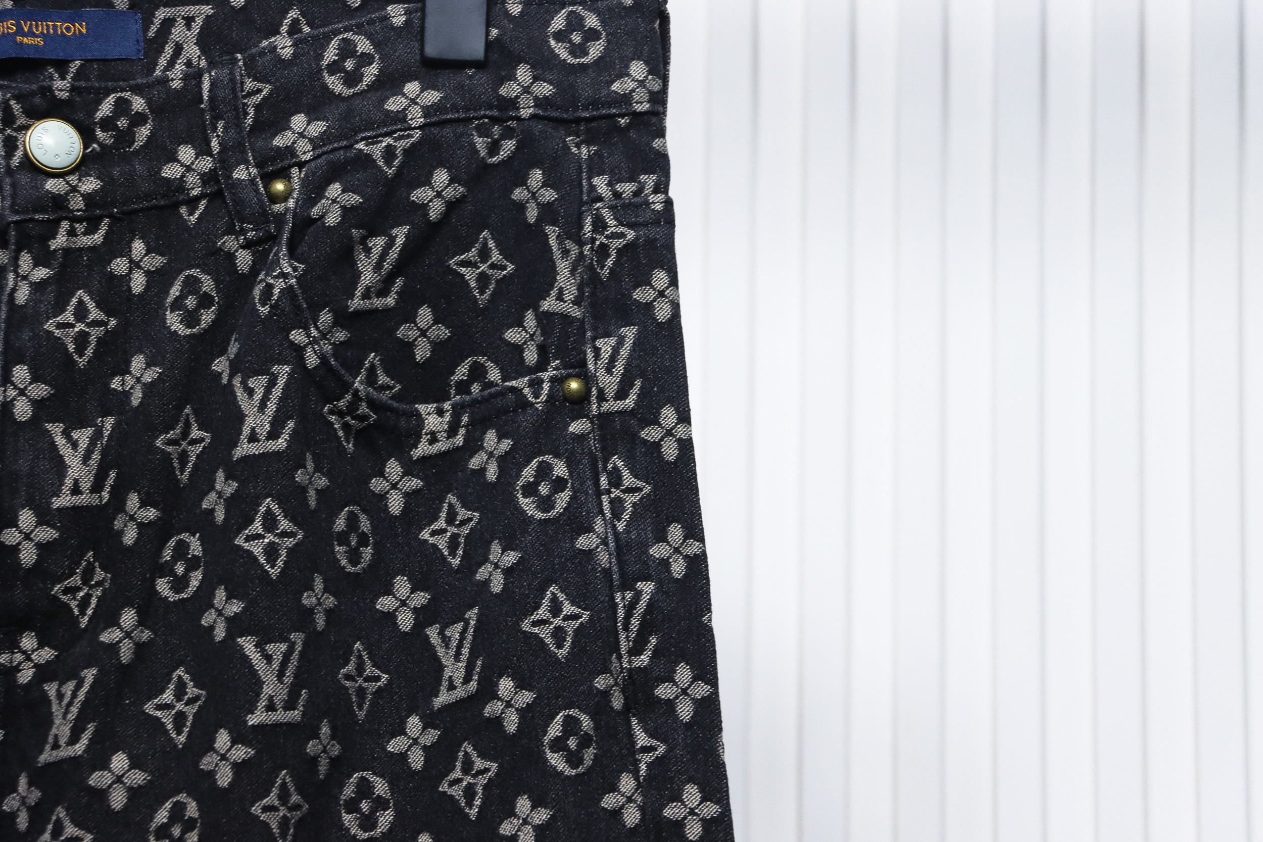 Louis Vuitton Simple All Over Printed Jacquard Logo Jeans