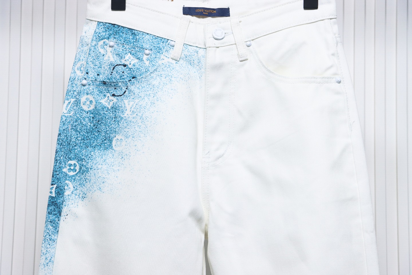 Louis Vuitton Starry Sky Painted Blue And White Gradient Jeans