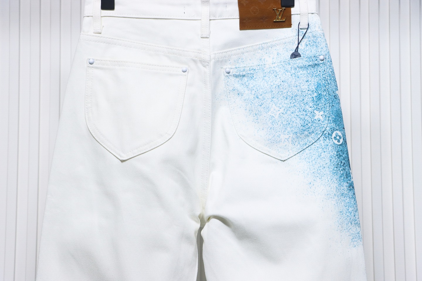 Louis Vuitton Starry Sky Painted Blue And White Gradient Jeans