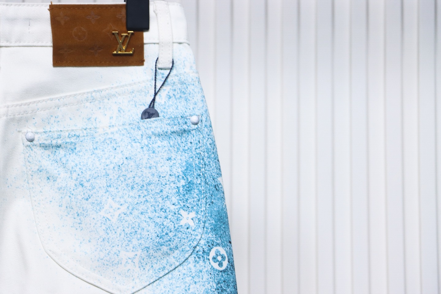 Louis Vuitton Starry Sky Painted Blue And White Gradient Jeans