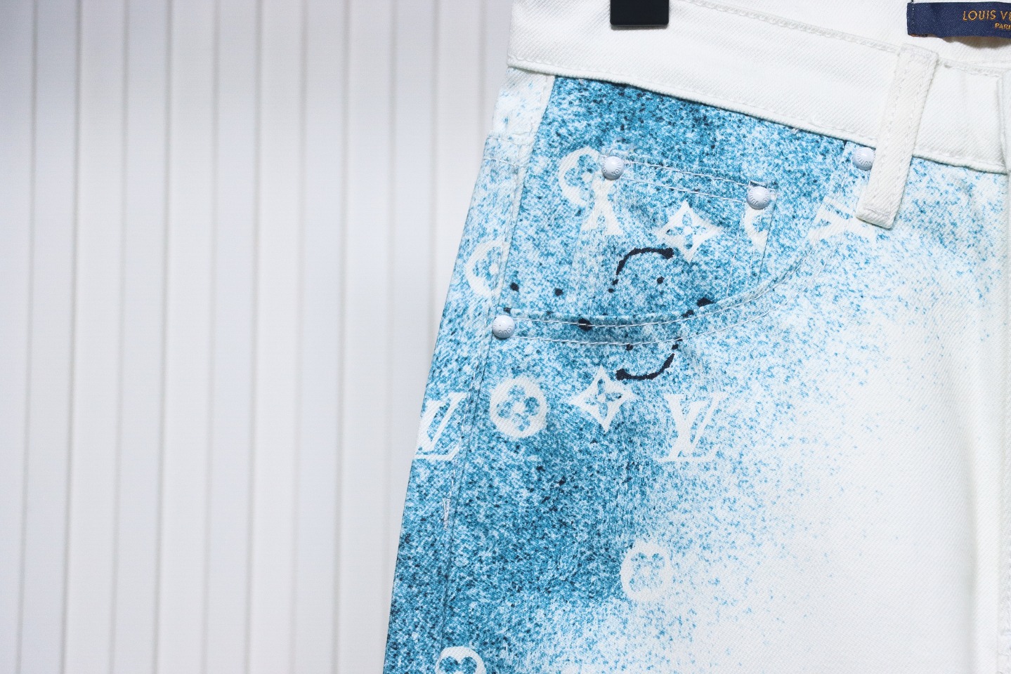 Louis Vuitton Starry Sky Painted Blue And White Gradient Jeans